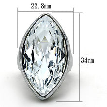 Load image into Gallery viewer, TK1368 - IP rhodium (PVD) Stainless Steel Ring with Top Grade Crystal  in Clear