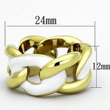 Load image into Gallery viewer, TK1369 - IP Gold(Ion Plating) Stainless Steel Ring with Epoxy  in White