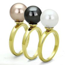 Load image into Gallery viewer, TK1370 - IP Gold(Ion Plating) Stainless Steel Ring with Synthetic Pearl in Multi Color