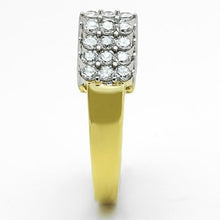 Load image into Gallery viewer, TK1376 - Two-Tone IP Gold (Ion Plating) Stainless Steel Ring with AAA Grade CZ  in Clear