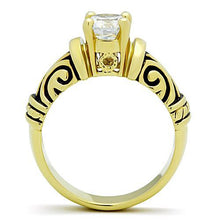 Load image into Gallery viewer, TK1377 - IP Gold(Ion Plating) Stainless Steel Ring with AAA Grade CZ  in Clear