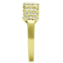 Load image into Gallery viewer, TK1384 - IP Gold(Ion Plating) Stainless Steel Ring with Top Grade Crystal  in Clear