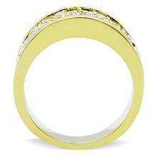 Load image into Gallery viewer, TK1385 - IP Gold(Ion Plating) Stainless Steel Ring with Top Grade Crystal  in Clear