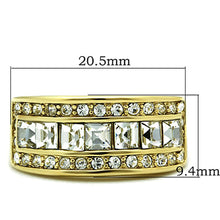 Load image into Gallery viewer, TK1386 - IP Gold(Ion Plating) Stainless Steel Ring with Top Grade Crystal  in Clear