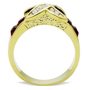 TK1388 - IP Gold(Ion Plating) Stainless Steel Ring with Top Grade Crystal  in Siam