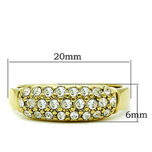 Load image into Gallery viewer, TK1389 - IP Gold(Ion Plating) Stainless Steel Ring with Top Grade Crystal  in Clear