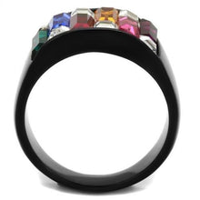 Load image into Gallery viewer, TK1397J - IP Black(Ion Plating) Stainless Steel Ring with Top Grade Crystal  in Multi Color