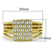 Load image into Gallery viewer, TK1400 - IP Gold(Ion Plating) Stainless Steel Ring with Top Grade Crystal  in Clear