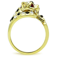 Load image into Gallery viewer, TK1401 - IP Gold(Ion Plating) Stainless Steel Ring with Top Grade Crystal  in Multi Color