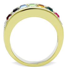 Load image into Gallery viewer, TK1402 - IP Gold(Ion Plating) Stainless Steel Ring with Top Grade Crystal  in Multi Color