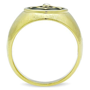 TK1403 - IP Gold(Ion Plating) Stainless Steel Ring with Top Grade Crystal  in Clear