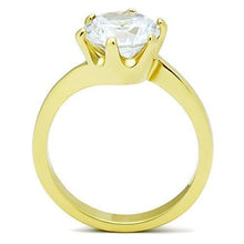 Load image into Gallery viewer, TK1406 - IP Gold(Ion Plating) Stainless Steel Ring with AAA Grade CZ  in Clear