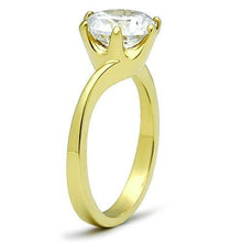 Load image into Gallery viewer, TK1406 - IP Gold(Ion Plating) Stainless Steel Ring with AAA Grade CZ  in Clear