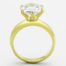 Load image into Gallery viewer, TK1408 - IP Gold(Ion Plating) Stainless Steel Ring with AAA Grade CZ  in Clear