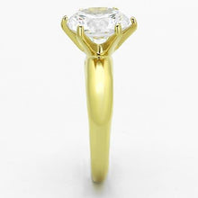 Load image into Gallery viewer, TK1408 - IP Gold(Ion Plating) Stainless Steel Ring with AAA Grade CZ  in Clear