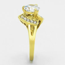 Load image into Gallery viewer, TK1412 - IP Gold(Ion Plating) Stainless Steel Ring with AAA Grade CZ  in Clear