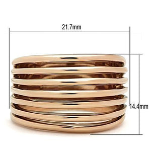 TK1414 - IP Rose Gold(Ion Plating) Stainless Steel Ring with No Stone