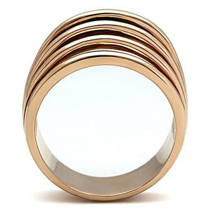 TK1414 - IP Rose Gold(Ion Plating) Stainless Steel Ring with No Stone