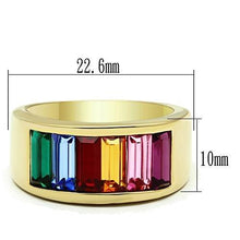 Load image into Gallery viewer, LO5W009- IP Gold(Ion Plating) Brass Ring with Top Grade Crystal  in Multi Color