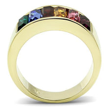 Load image into Gallery viewer, LO5W009- IP Gold(Ion Plating) Brass Ring with Top Grade Crystal  in Multi Color