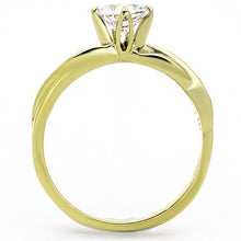 Load image into Gallery viewer, TK1416 - IP Gold(Ion Plating) Stainless Steel Ring with AAA Grade CZ  in Clear