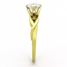 Load image into Gallery viewer, TK1416 - IP Gold(Ion Plating) Stainless Steel Ring with AAA Grade CZ  in Clear