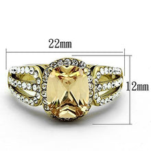 Load image into Gallery viewer, TK1418 - IP Gold(Ion Plating) Stainless Steel Ring with AAA Grade CZ  in Champagne