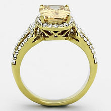 Load image into Gallery viewer, TK1418 - IP Gold(Ion Plating) Stainless Steel Ring with AAA Grade CZ  in Champagne