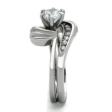 Load image into Gallery viewer, TK1429 - High polished (no plating) Stainless Steel Ring with AAA Grade CZ  in Clear