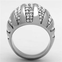 Load image into Gallery viewer, TK1430 - High polished (no plating) Stainless Steel Ring with Top Grade Crystal  in Clear