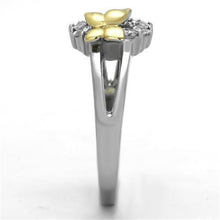 Load image into Gallery viewer, TK1434 - Two-Tone IP Gold (Ion Plating) Stainless Steel Ring with AAA Grade CZ  in Clear