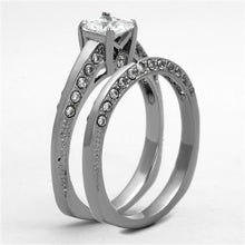 Load image into Gallery viewer, TK1435 - High polished (no plating) Stainless Steel Ring with AAA Grade CZ  in Clear