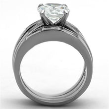 Load image into Gallery viewer, TK1436 - High polished (no plating) Stainless Steel Ring with AAA Grade CZ  in Clear