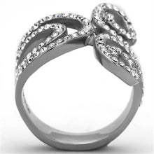 Load image into Gallery viewer, TK1437 - High polished (no plating) Stainless Steel Ring with Top Grade Crystal  in Clear