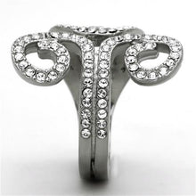 Load image into Gallery viewer, TK1437 - High polished (no plating) Stainless Steel Ring with Top Grade Crystal  in Clear