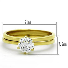 Load image into Gallery viewer, TK1439 - IP Gold(Ion Plating) Stainless Steel Ring with AAA Grade CZ  in Clear