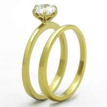 Load image into Gallery viewer, TK1439 - IP Gold(Ion Plating) Stainless Steel Ring with AAA Grade CZ  in Clear