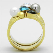 Load image into Gallery viewer, TK1440 - IP Gold(Ion Plating) Stainless Steel Ring with Synthetic Pearl in Multi Color