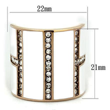 Load image into Gallery viewer, TK1444 - IP Rose Gold(Ion Plating) Stainless Steel Ring with Top Grade Crystal  in Clear