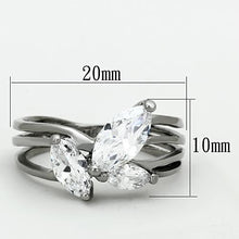 Load image into Gallery viewer, TK1445 - High polished (no plating) Stainless Steel Ring with AAA Grade CZ  in Clear