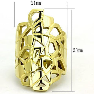 TK1446 - IP Gold(Ion Plating) Stainless Steel Ring with No Stone