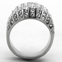 Load image into Gallery viewer, TK1447 - High polished (no plating) Stainless Steel Ring with Top Grade Crystal  in Clear