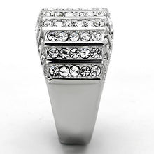 Load image into Gallery viewer, TK1447 - High polished (no plating) Stainless Steel Ring with Top Grade Crystal  in Clear