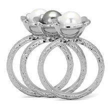 Load image into Gallery viewer, TK1449 - High polished (no plating) Stainless Steel Ring with Synthetic Pearl in Multi Color