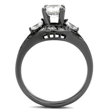 Load image into Gallery viewer, TK1451LJ IP Light Black  (IP Gun) Stainless Steel Ring with AAA Grade CZ in Clear