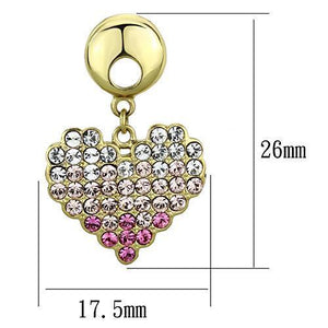 TK1456 - IP Gold(Ion Plating) Stainless Steel Earrings with Top Grade Crystal  in Multi Color