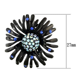 TK1476 - IP Black(Ion Plating) Stainless Steel Earrings with Top Grade Crystal  in Multi Color