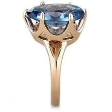 Load image into Gallery viewer, TK1484 - IP Rose Gold(Ion Plating) Stainless Steel Ring with Synthetic Spinel in London Blue