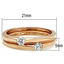 Load image into Gallery viewer, TK1491 - IP Rose Gold(Ion Plating) Stainless Steel Ring with AAA Grade CZ  in Clear