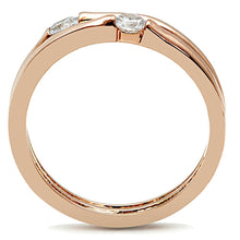 Load image into Gallery viewer, TK1491 - IP Rose Gold(Ion Plating) Stainless Steel Ring with AAA Grade CZ  in Clear